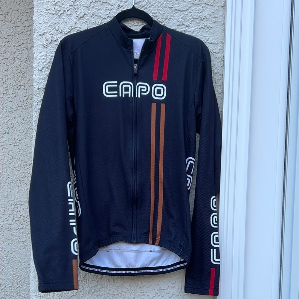Capo Men's Black Long Sleeve Full Zip Cycle Jersey Size XL